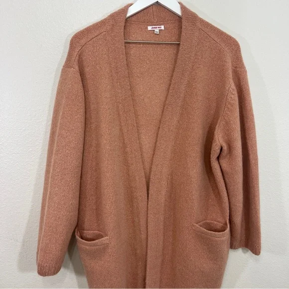 JOHNNY WAS Open Front Cardigan Rose Gold Metallic Knit Boho Duster Sweater - Picture 3 of 7